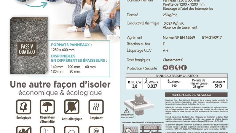 Isolant sans biocide Ouateco