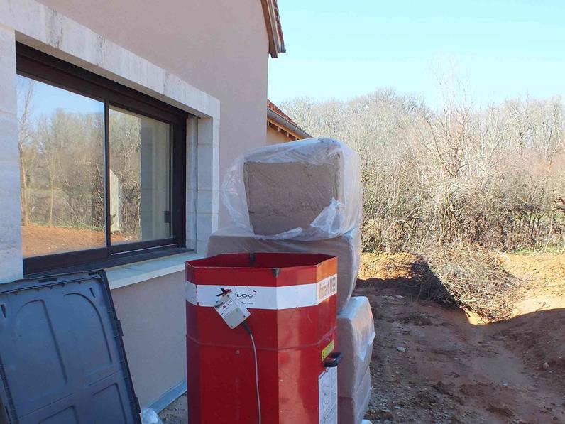 Chantier soufflage de combles ouate Nature